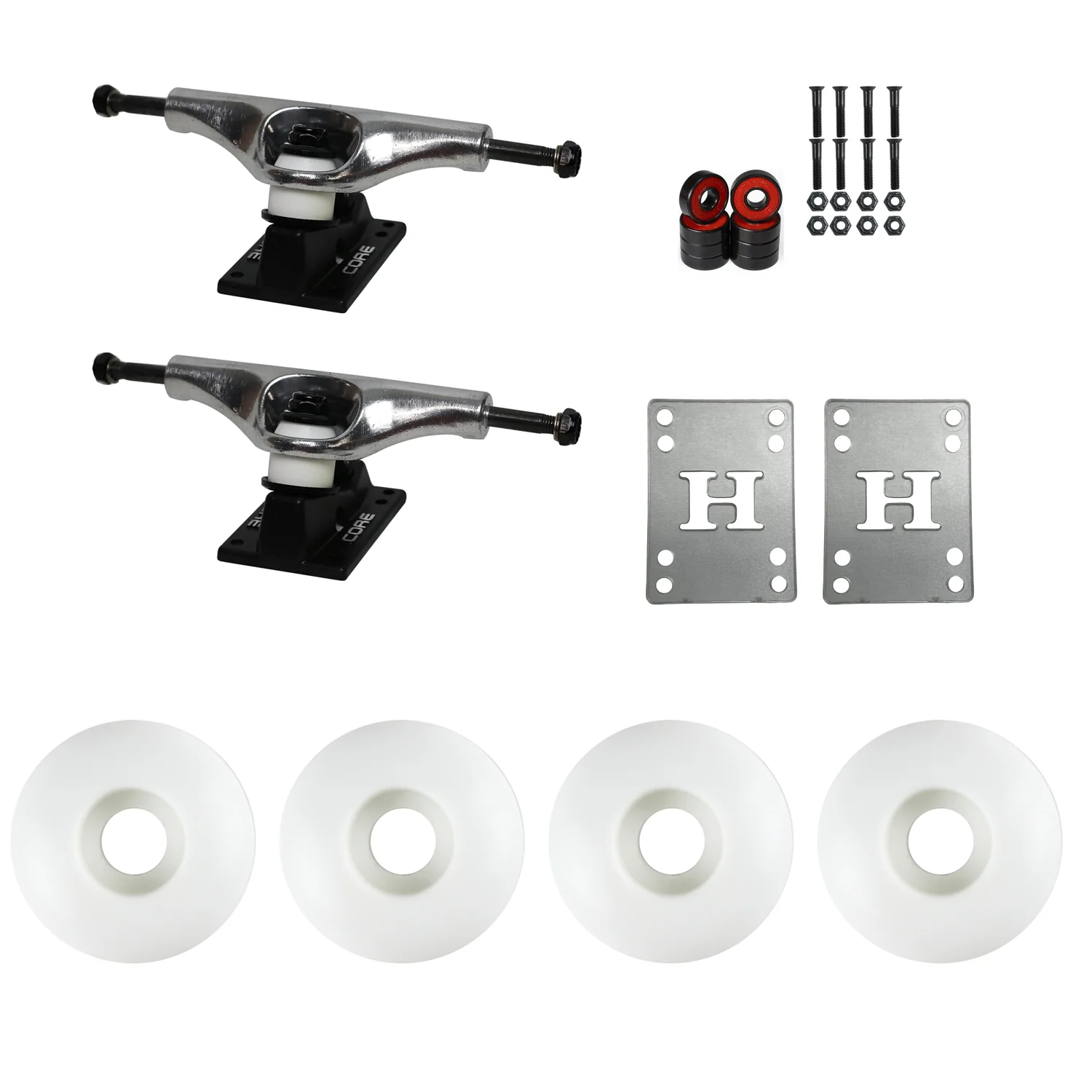 Core Hollow Truck and Wheel Package - 5.0 (7.63) / White