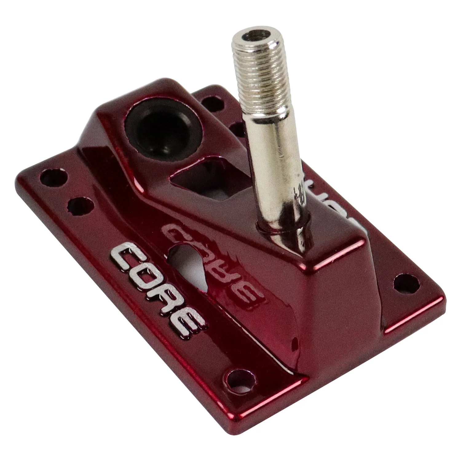 Core Trucks 6-Hole Baseplates Hollow Kingpin Red with 95A Bushings (2-Pack) - Image 3