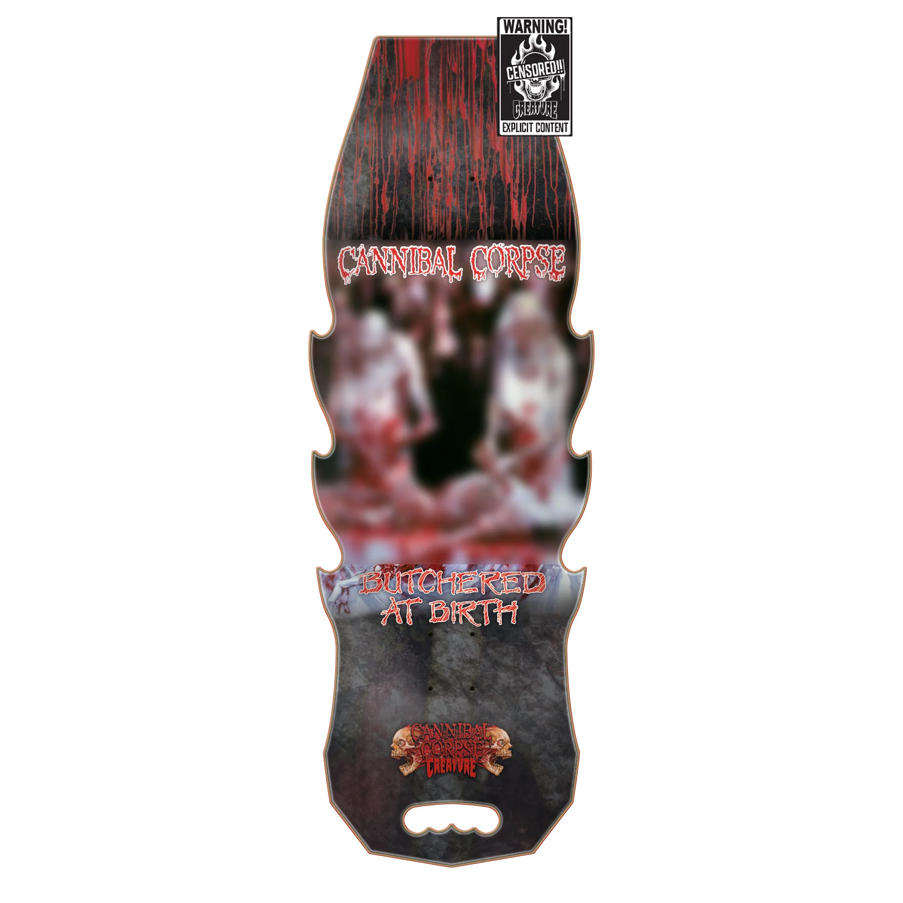 Creature Skateboard Deck Cannibal Corpse Explicit Butchered at Birth 10.56" x 31" - Image 2