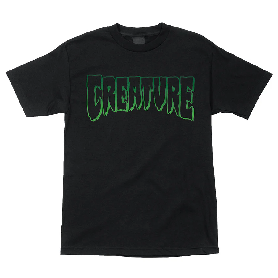 Creature Skateboard Shirt Logo Outline Black