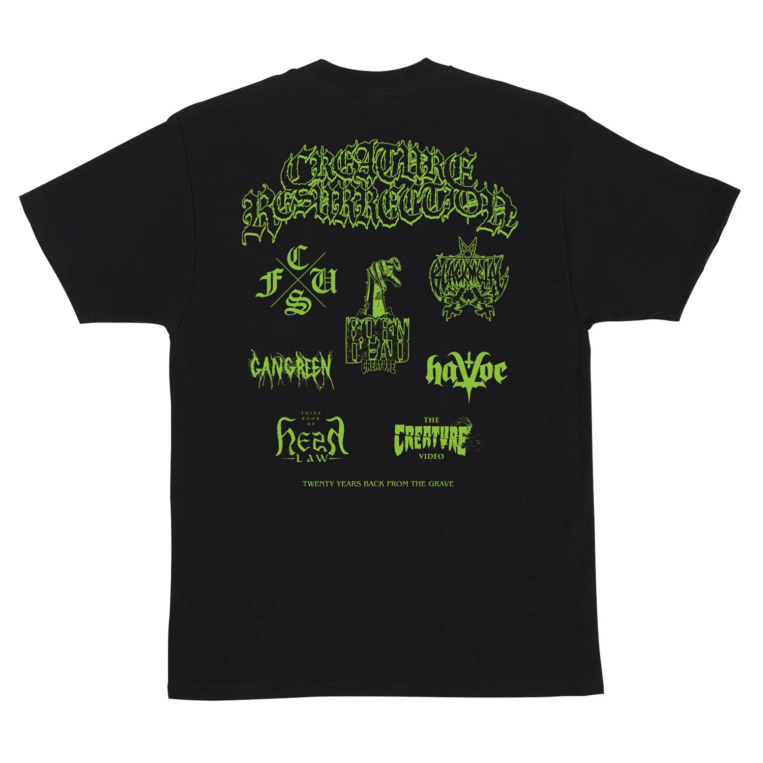 Creature Skateboard T-Shirt Resurrection XX Black