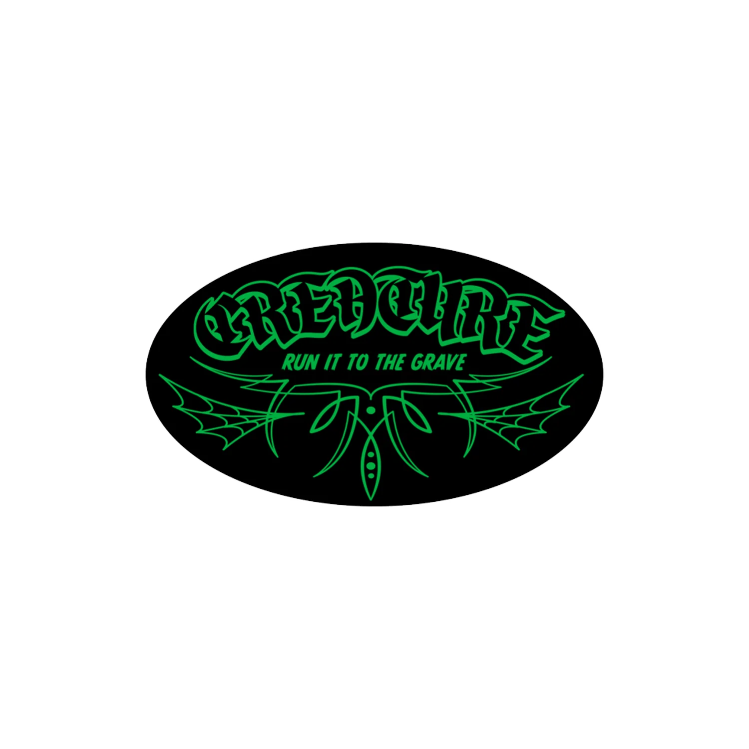 Creature Skateboard Vinyl Stickers To the Grave Green/Black 2.375" x 4" 5-Pack - Image 2