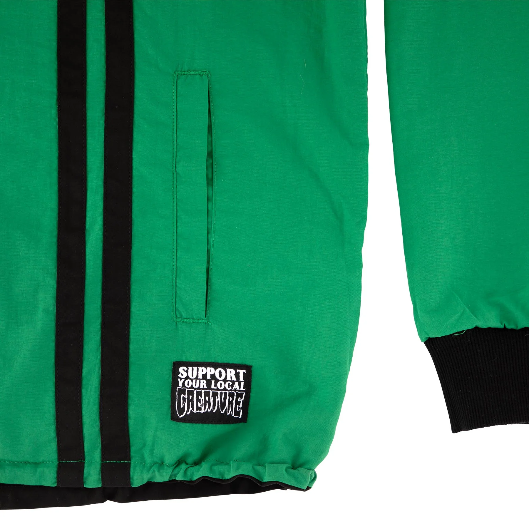 Creature Skateboards Coat Crash and Burn Reversible Jacket Black/Green - Image 3