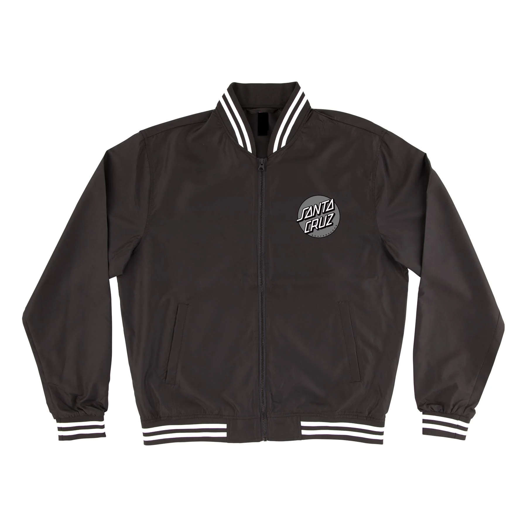 Creature Skateboards Coat Patent Hooded Windbreaker Jacket Black