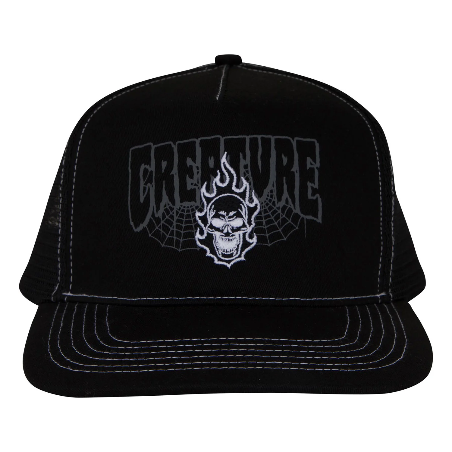 Creature Skateboards Hat Bonehead 2 Relic Mesh Trucker Black - Image 3