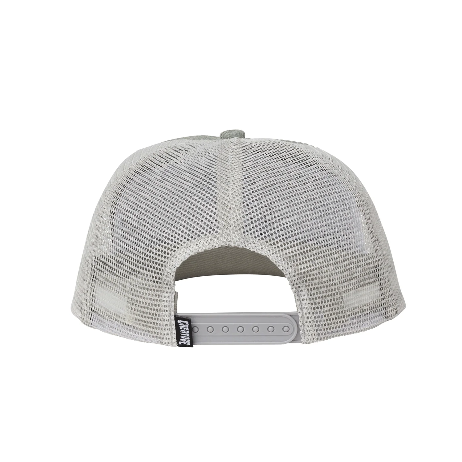 Creature Skateboards Hat Bonehead Flame Mesh Trucker Mid Profile Grey - Image 2