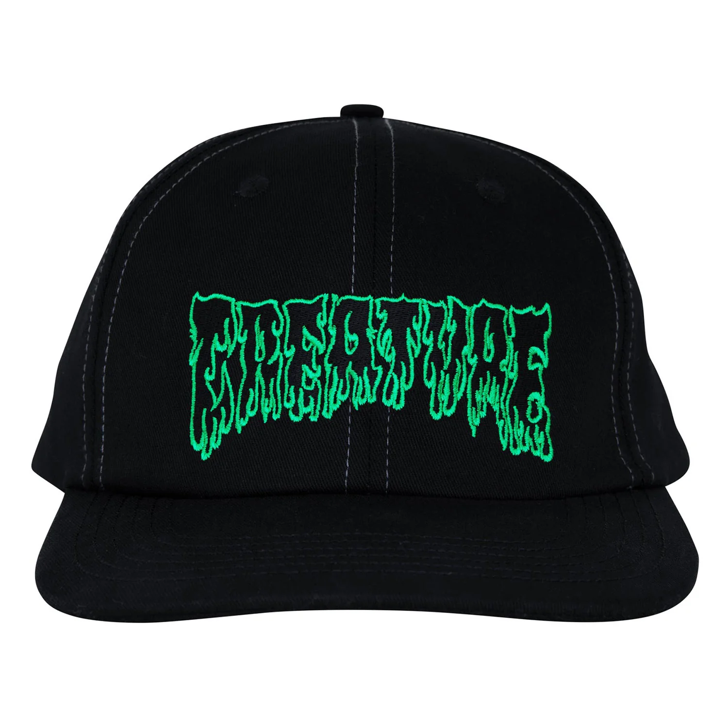 Creature Skateboards Hat Hesher Flame Snapback Unstructured Black - Image 3