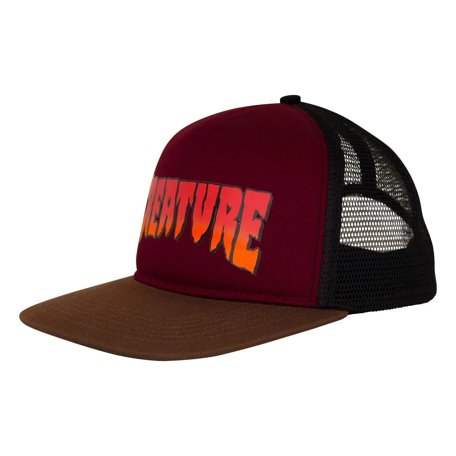Creature Skateboards Hat Logo Mesh Trucker Burgundy/Grey