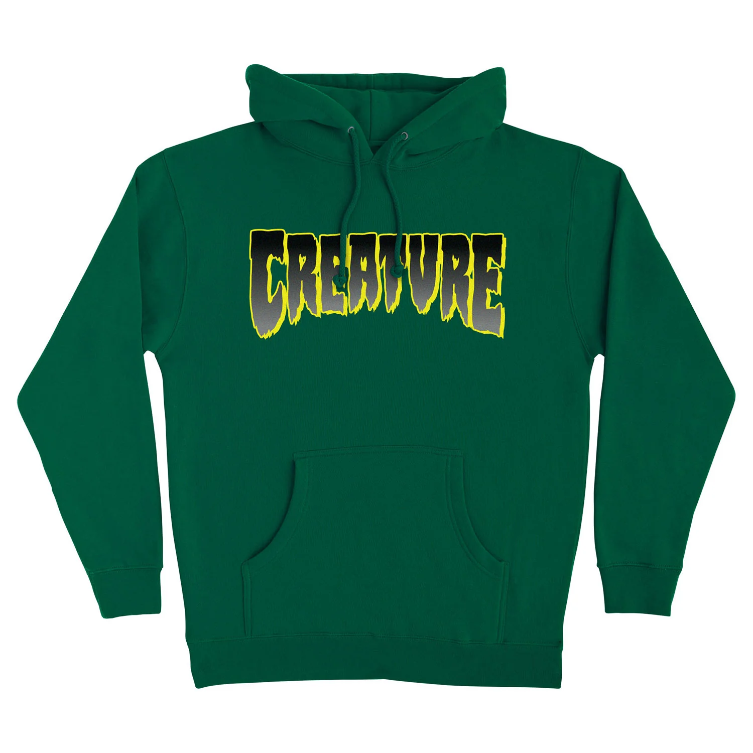 Creature Skateboards Hoody Logo Pullover Dark Green/Yellow