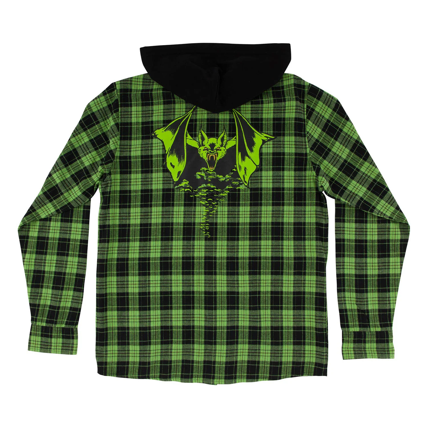 Creature Skateboards Longsleeve Shirt Bat Relic Flannel Green/Black - Image 2