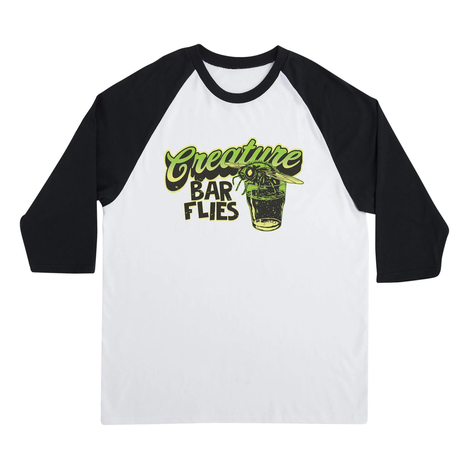 Creature Skateboards Shirt Barfly 3/4 Sleeve White/Black