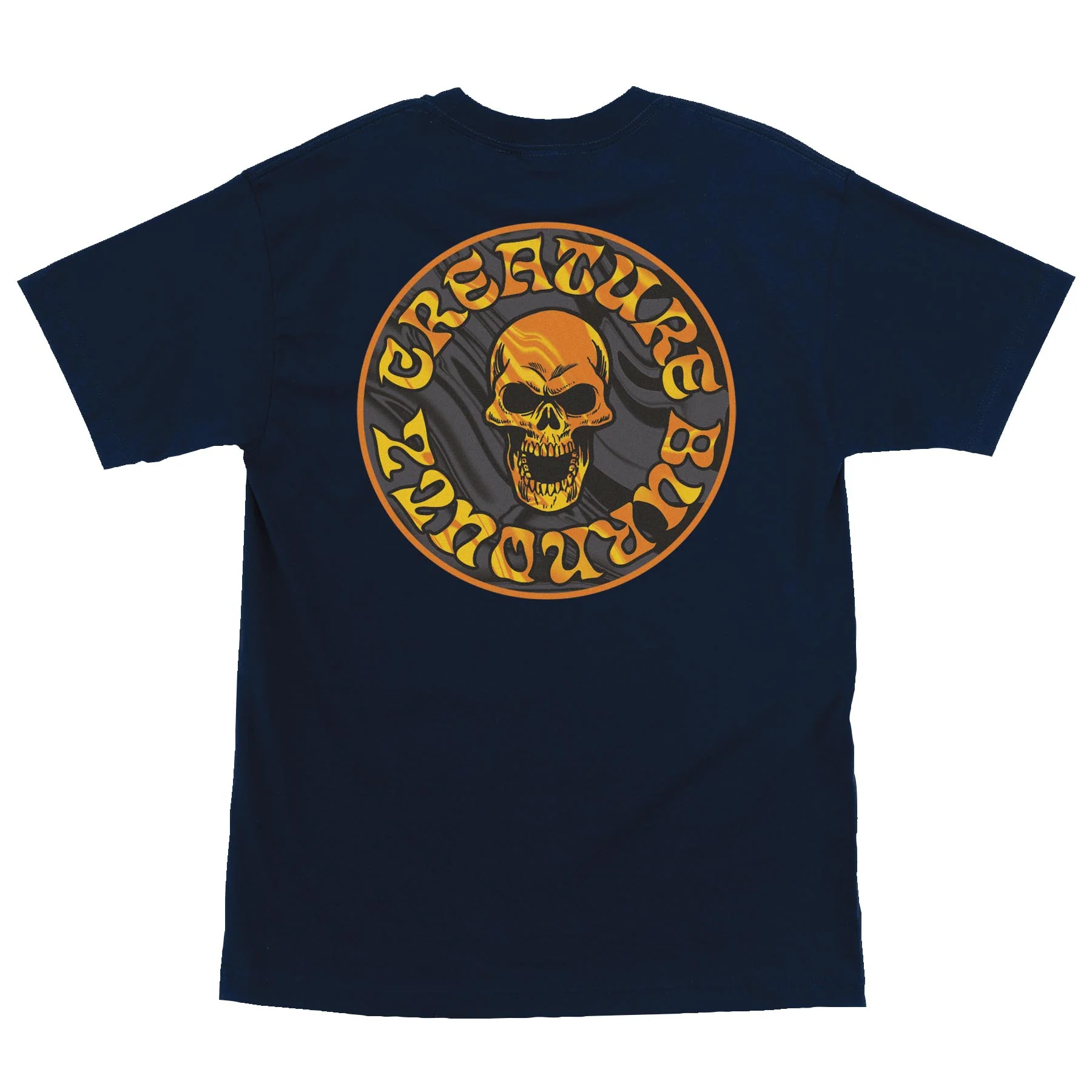 Creature Skateboards Shirt Burnoutz Patch Navy - Image 2