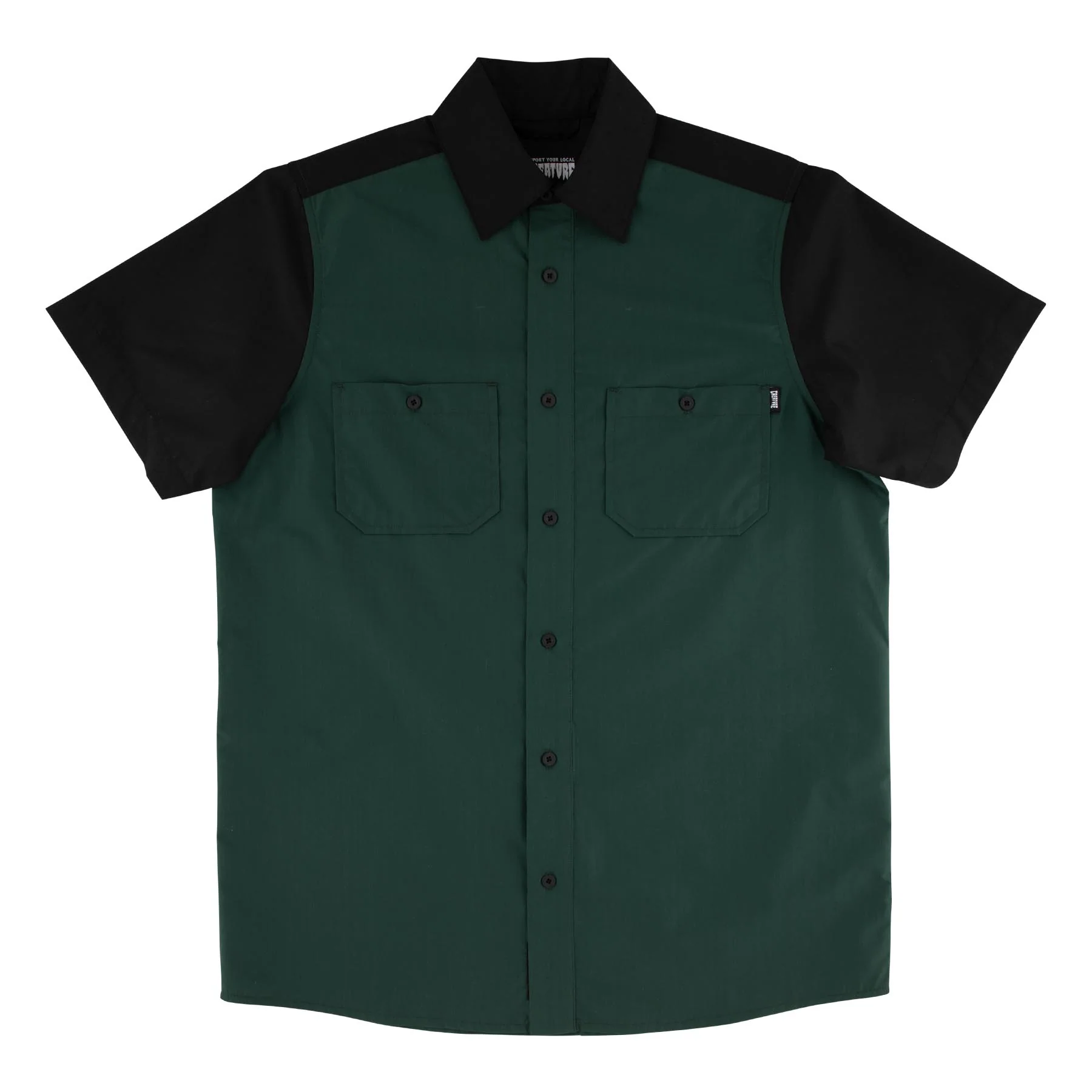 Creature Skateboards Shirt Strikefast Mechanic Top Black/Dark Green
