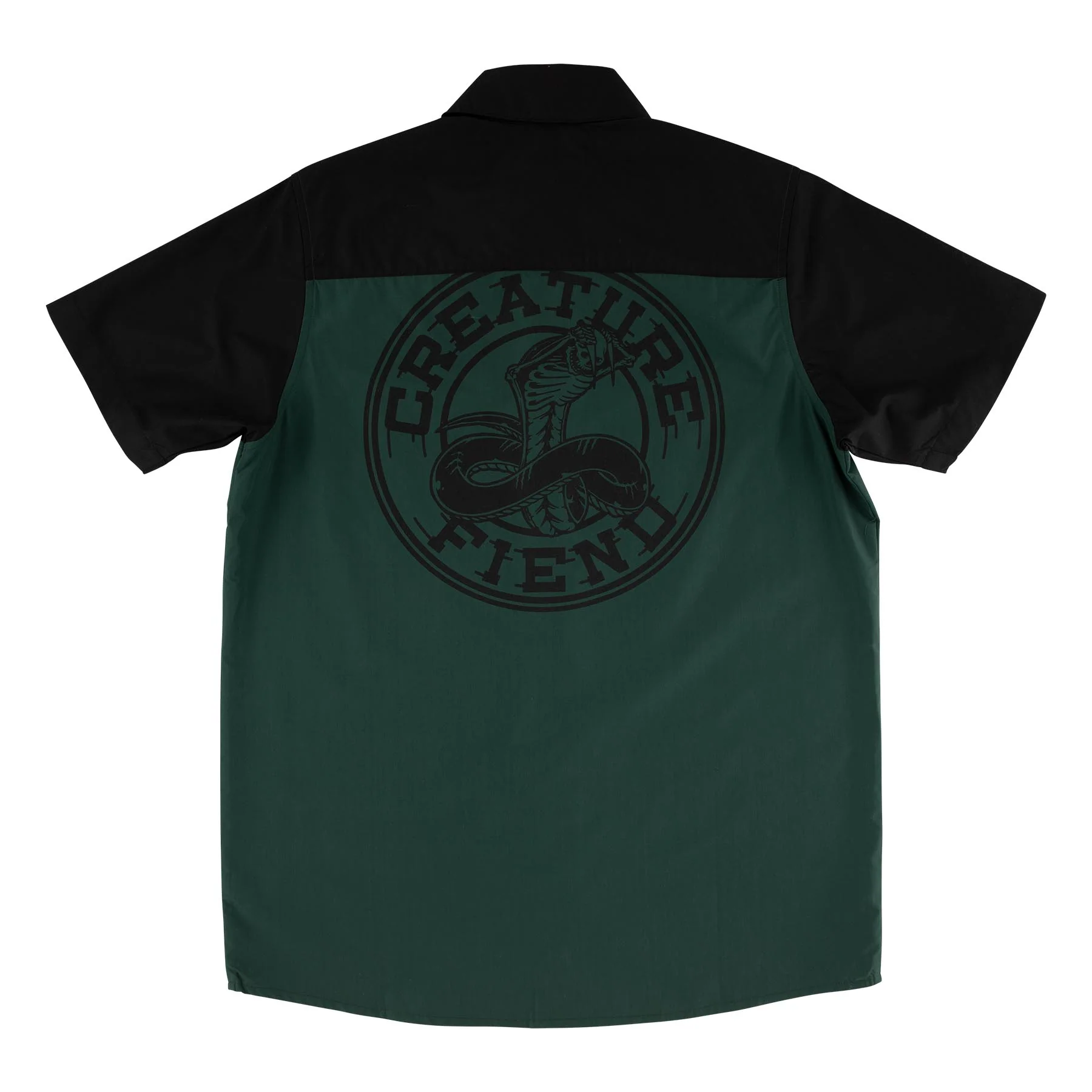 Creature Skateboards Shirt Strikefast Mechanic Top Black/Dark Green - Image 2