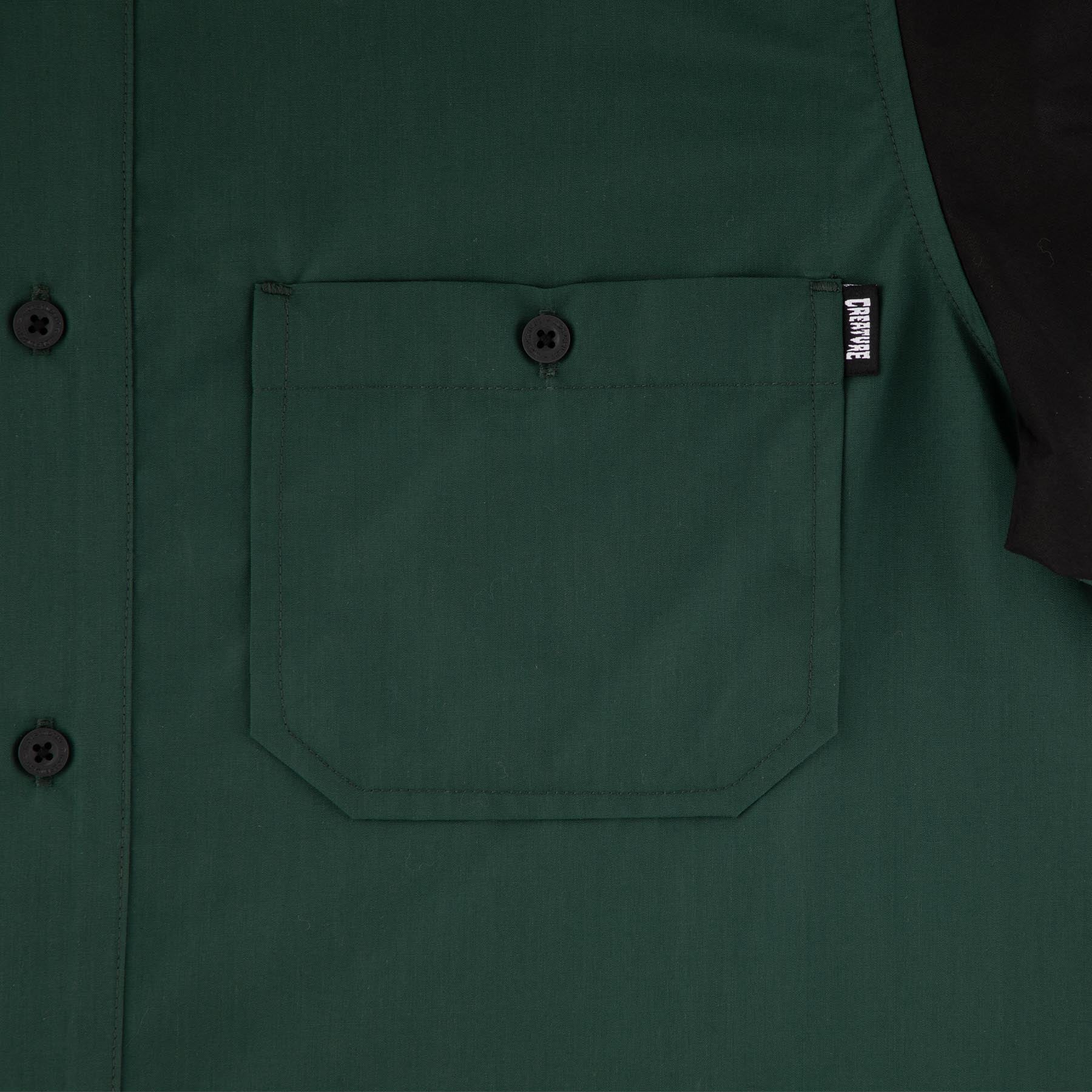 Creature Skateboards Shirt Strikefast Mechanic Top Black/Dark Green - Image 4