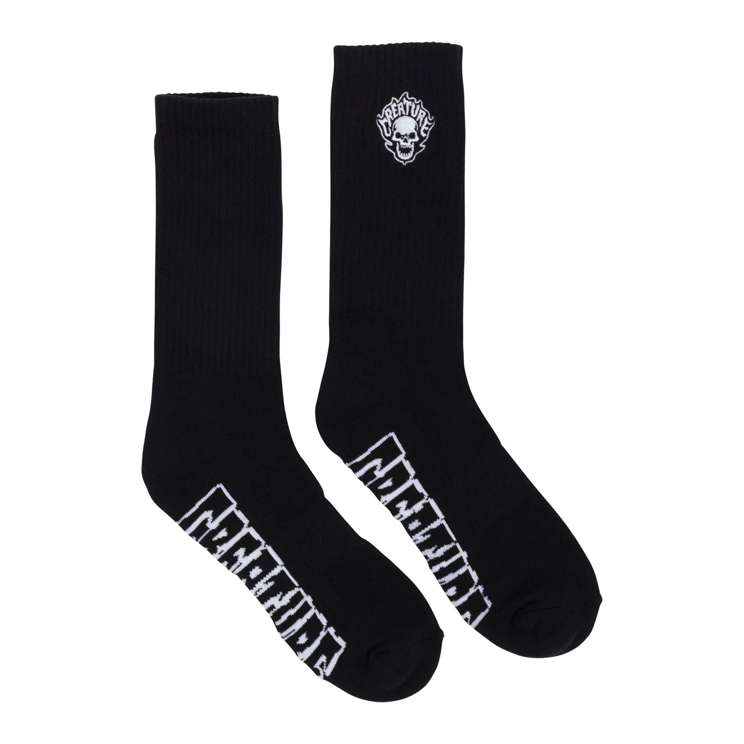 Creature Skateboards Socks Bonehead Flame Crew Yellow/Green Fade