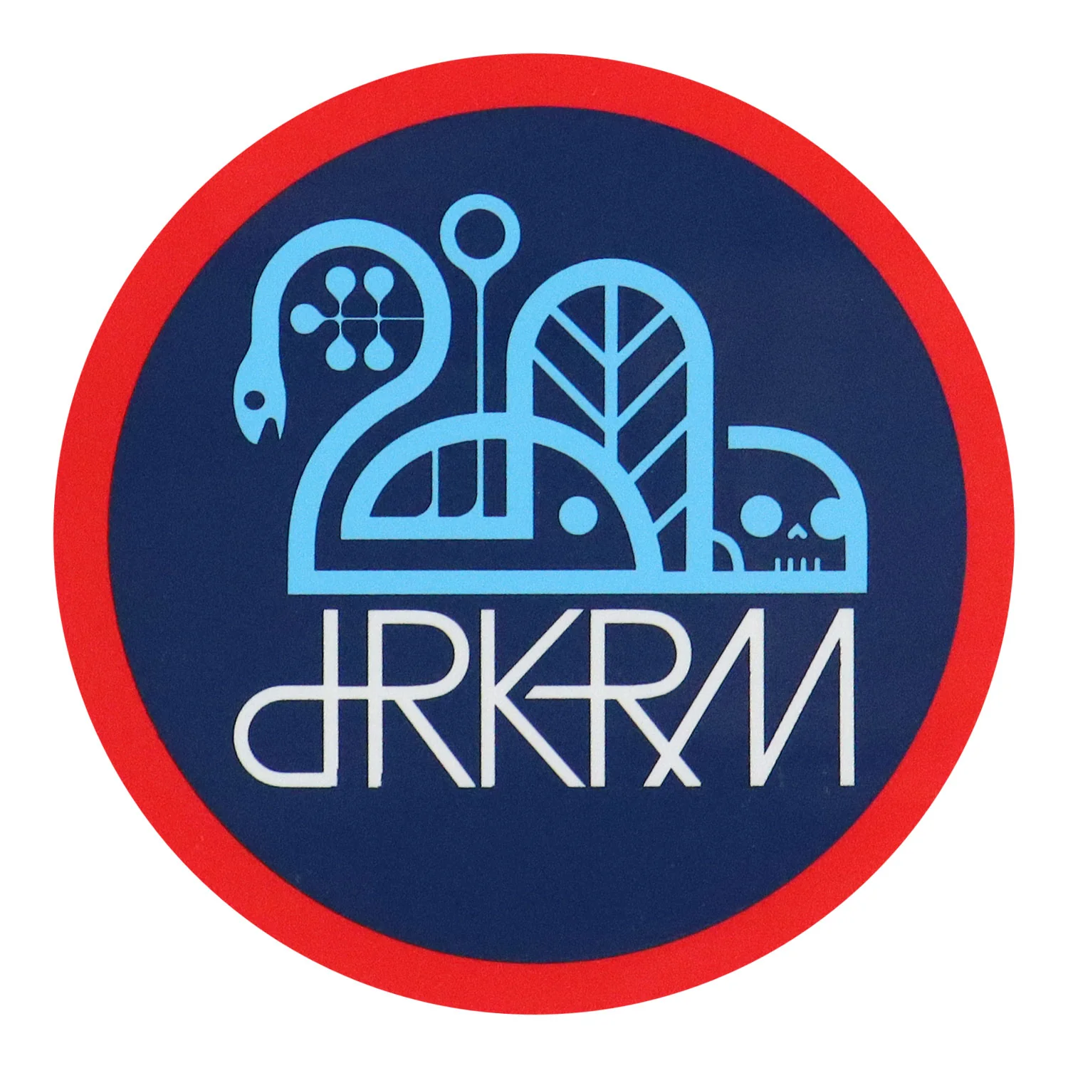 Darkroom Skateboard Sticker OG Logo 3" Red/Navy