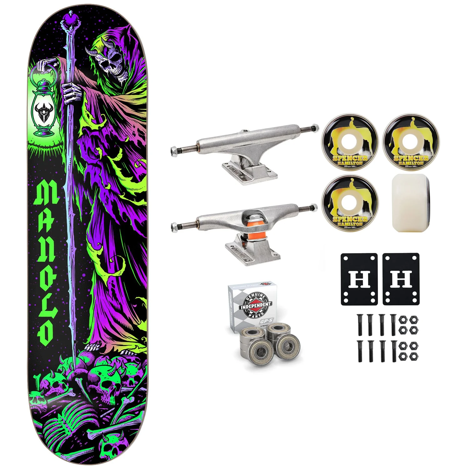 Darkstar Skateboard Premium Complete Robles Blacklight 8.0" w/ Independent Satori Upgrade