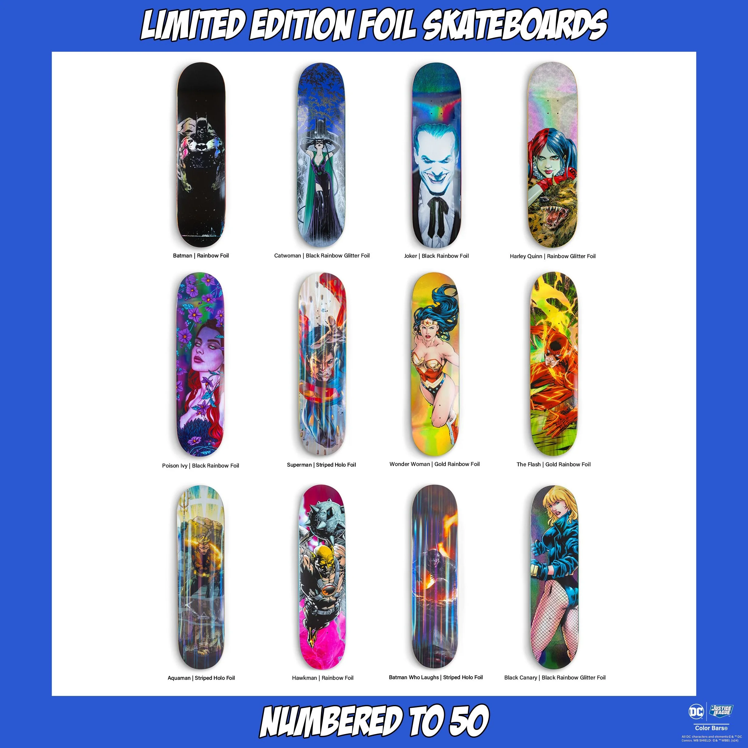 DC Comics Blind Bag Skateboard Deck by Color Bars - Limited Edition, Ultra Rare Foils - Image 2