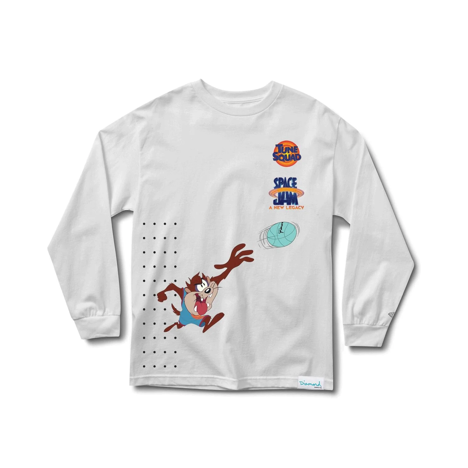 Diamond Supply Co. Longsleeve Shirt Space Jam Hook Shot White - Image 2
