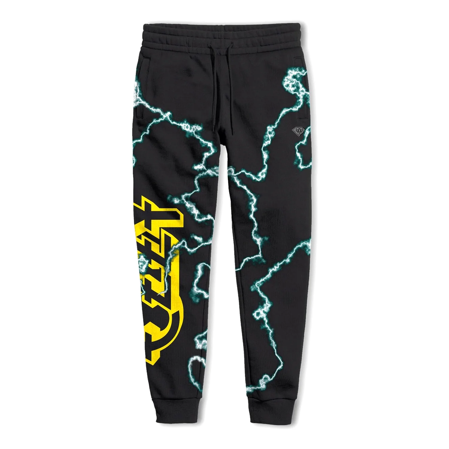 Diamond Supply Co. X Ozzy Osbourne Pants Mad Lightning Allover Sweatpants Black