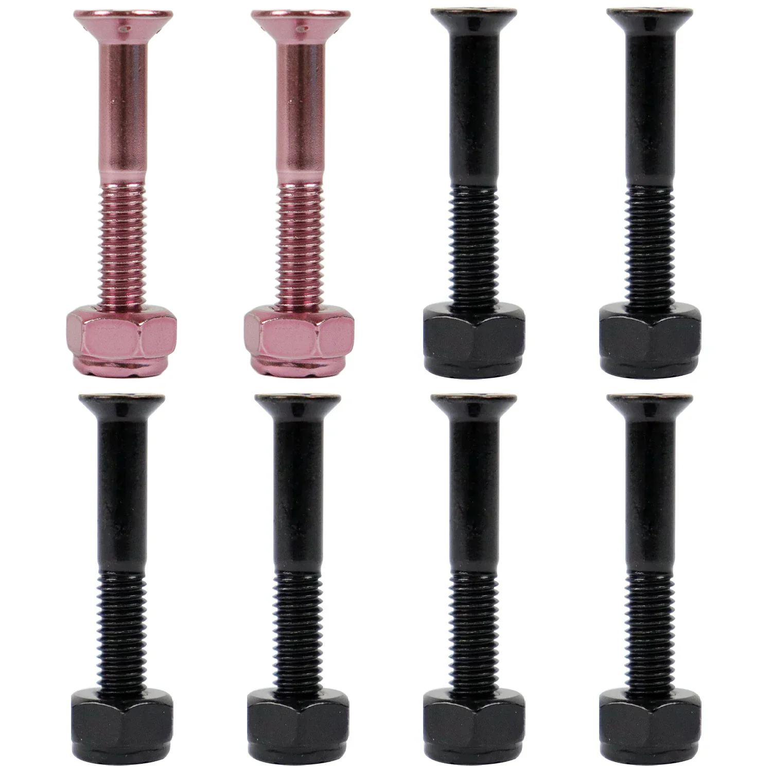 Dime Bag Skateboard Mounting Hardware 1.25" Phillips Black and Pink Nuts and Bolts