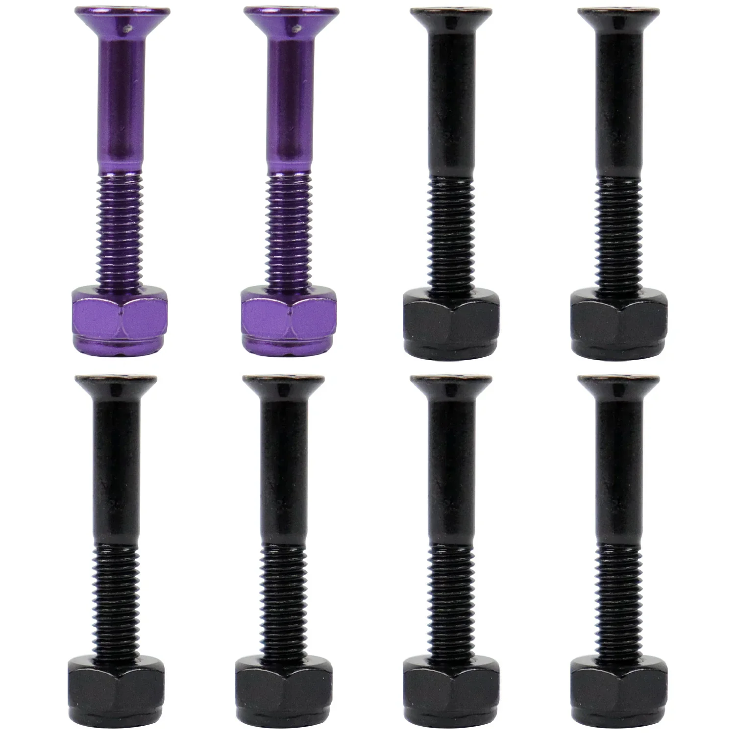 Dime Bag Skateboard Mounting Hardware 1.25" Phillips Black and Purple Nuts and Bolts