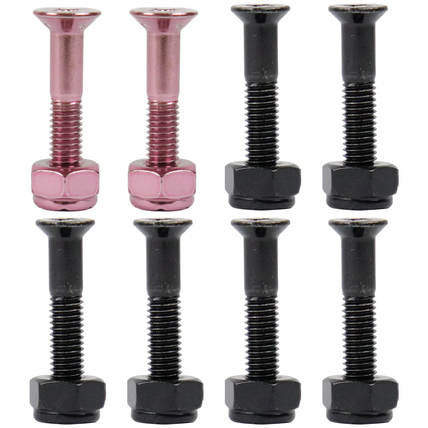 Dime Bag Skateboard Mounting Hardware 1" Phillips Black and Pink Nuts and Bolts