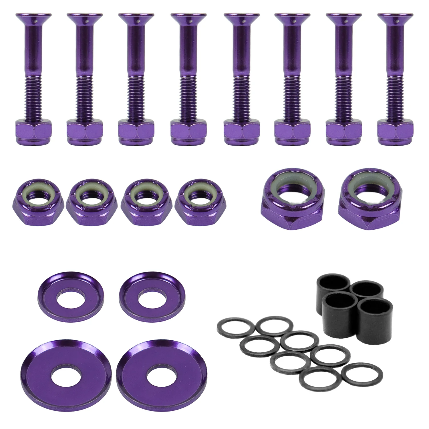 Dime Bag Skateboard Truck 1.25" Purple Hardware Refresh Kit with Nuts, Spacers, Washers