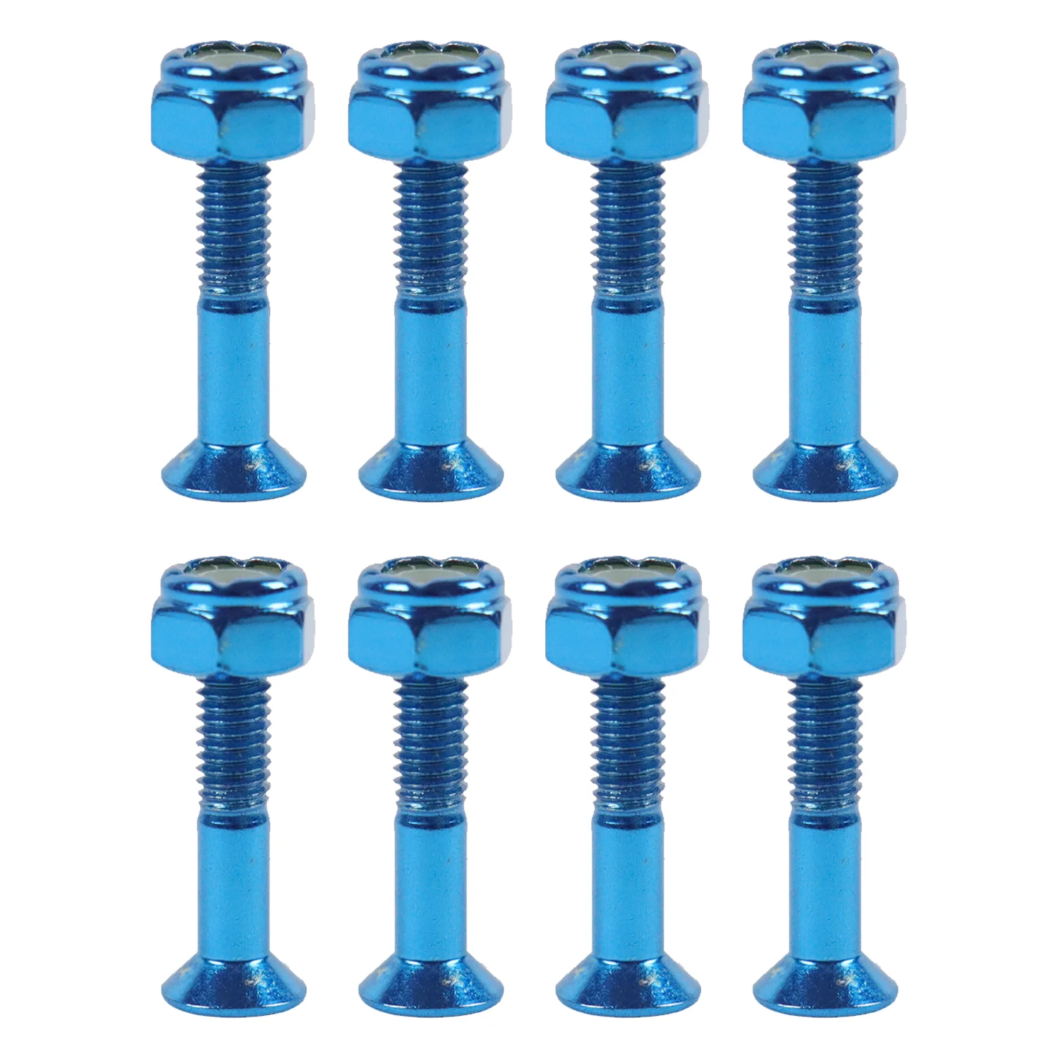 Dime Bag Skateboard Truck 1" Blue Hardware Refresh Kit with Nuts, Spacers, Washers - Image 2