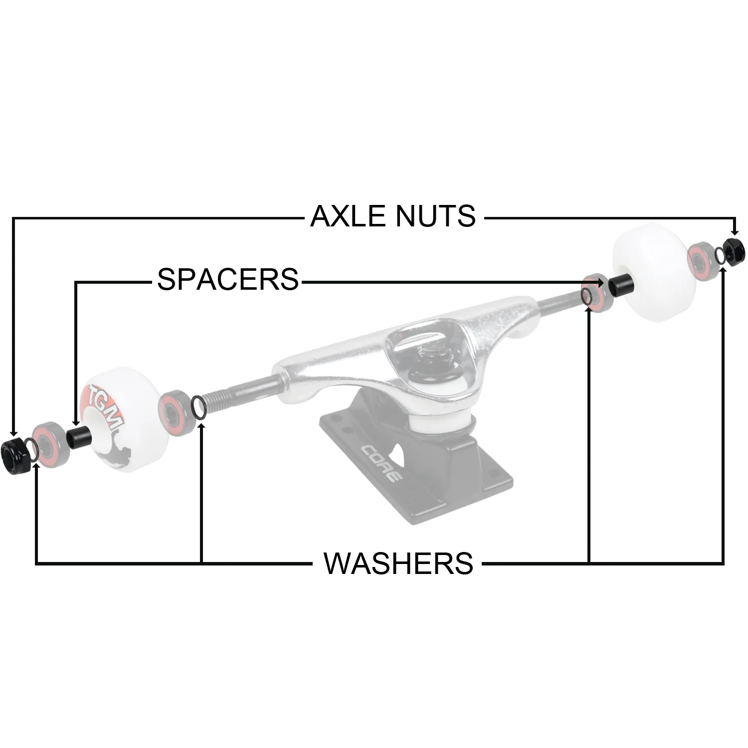 Dimebag Axle Nuts Washers and Spacers Kit - Image 4