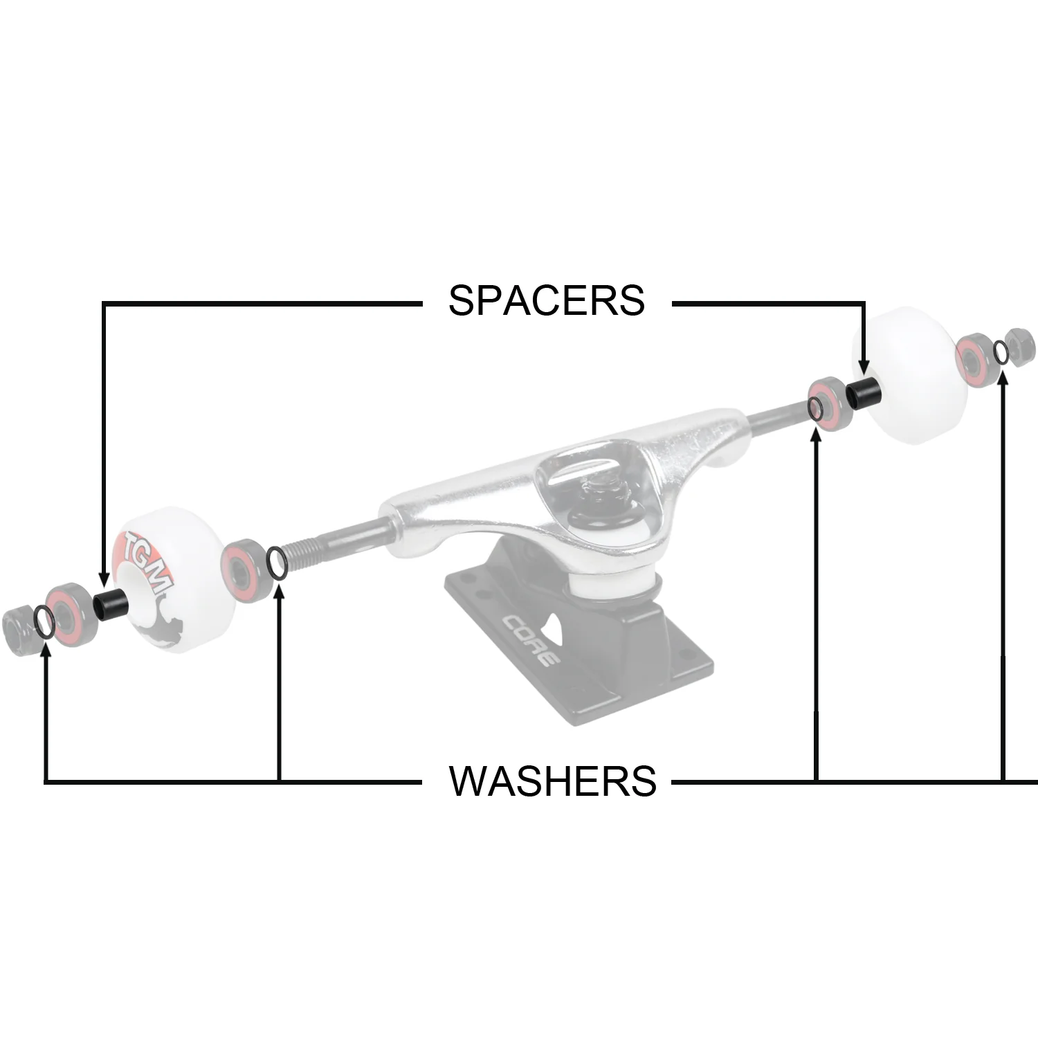 Dimebag Hardware Axle Washers & Bearings Spacers Pack - Image 4