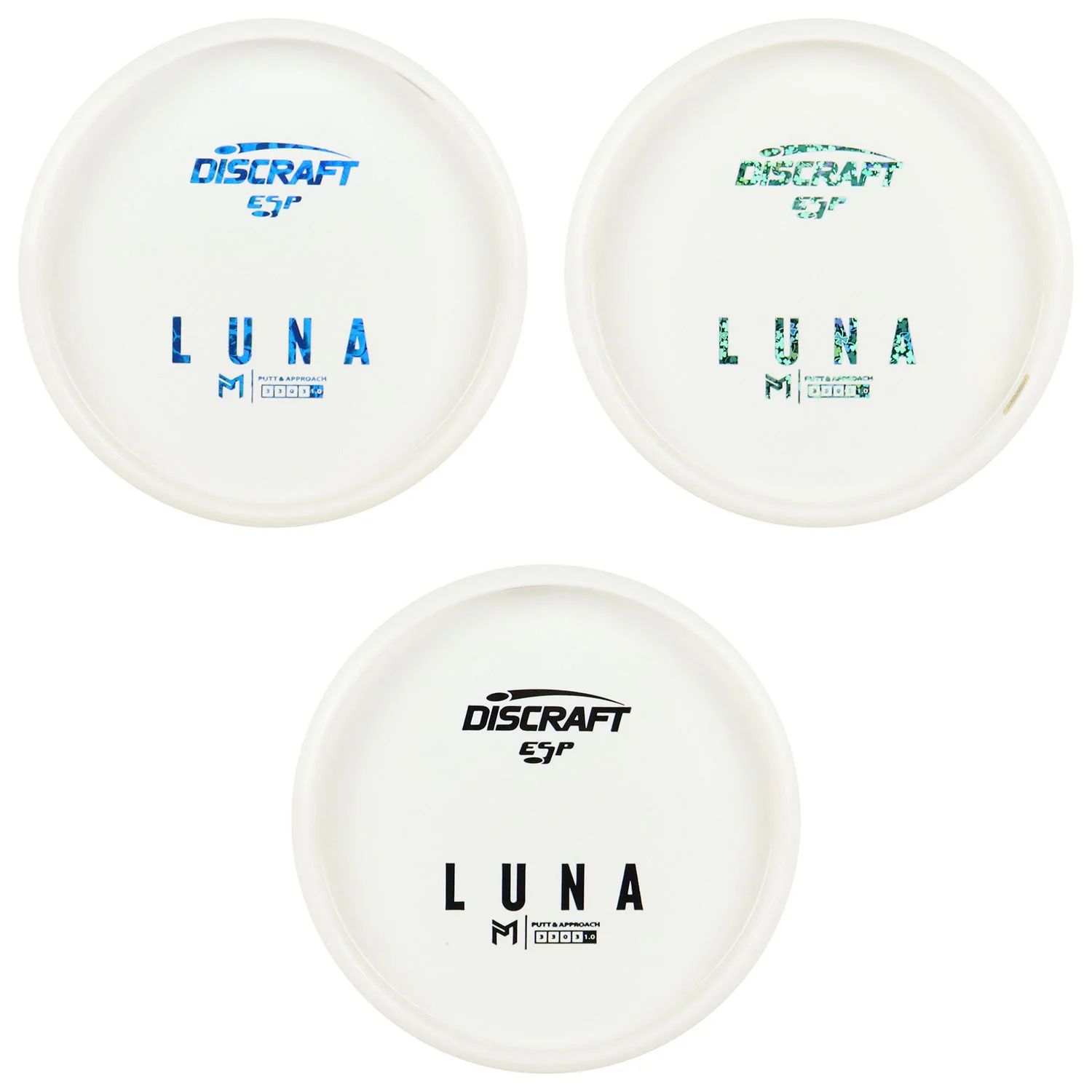 Discraft Disc Golf Paul McBeth ESP Luna Solid White Putter 3/4/0/2- Choose Exact Disc