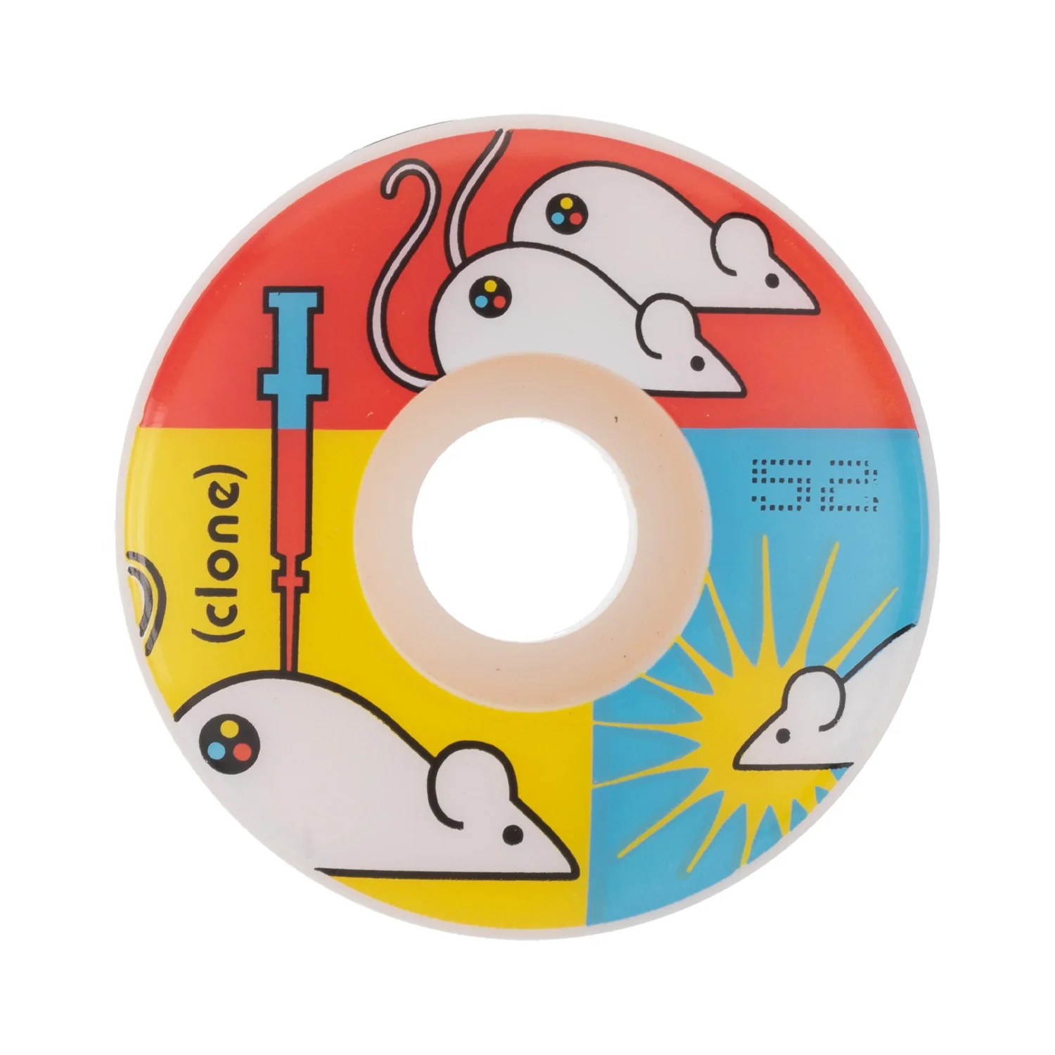 DNA Clone Skateboard Wheels 52mm 99A White - Image 2