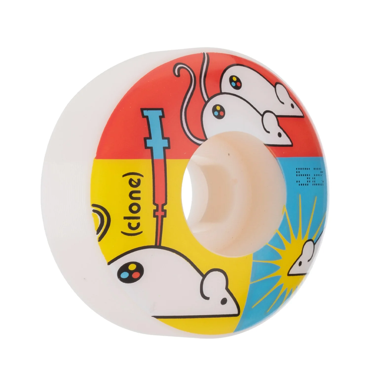 DNA Clone Skateboard Wheels 52mm 99A White - Image 3