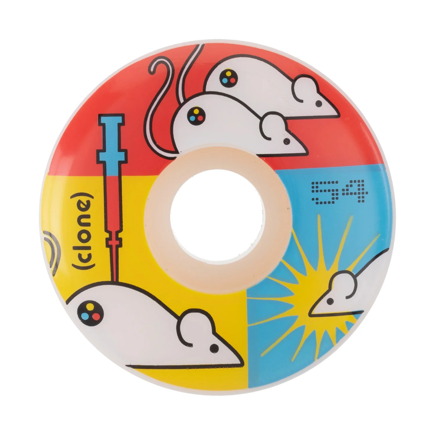 DNA Clone Skateboard Wheels 53mm 99A White - Image 2