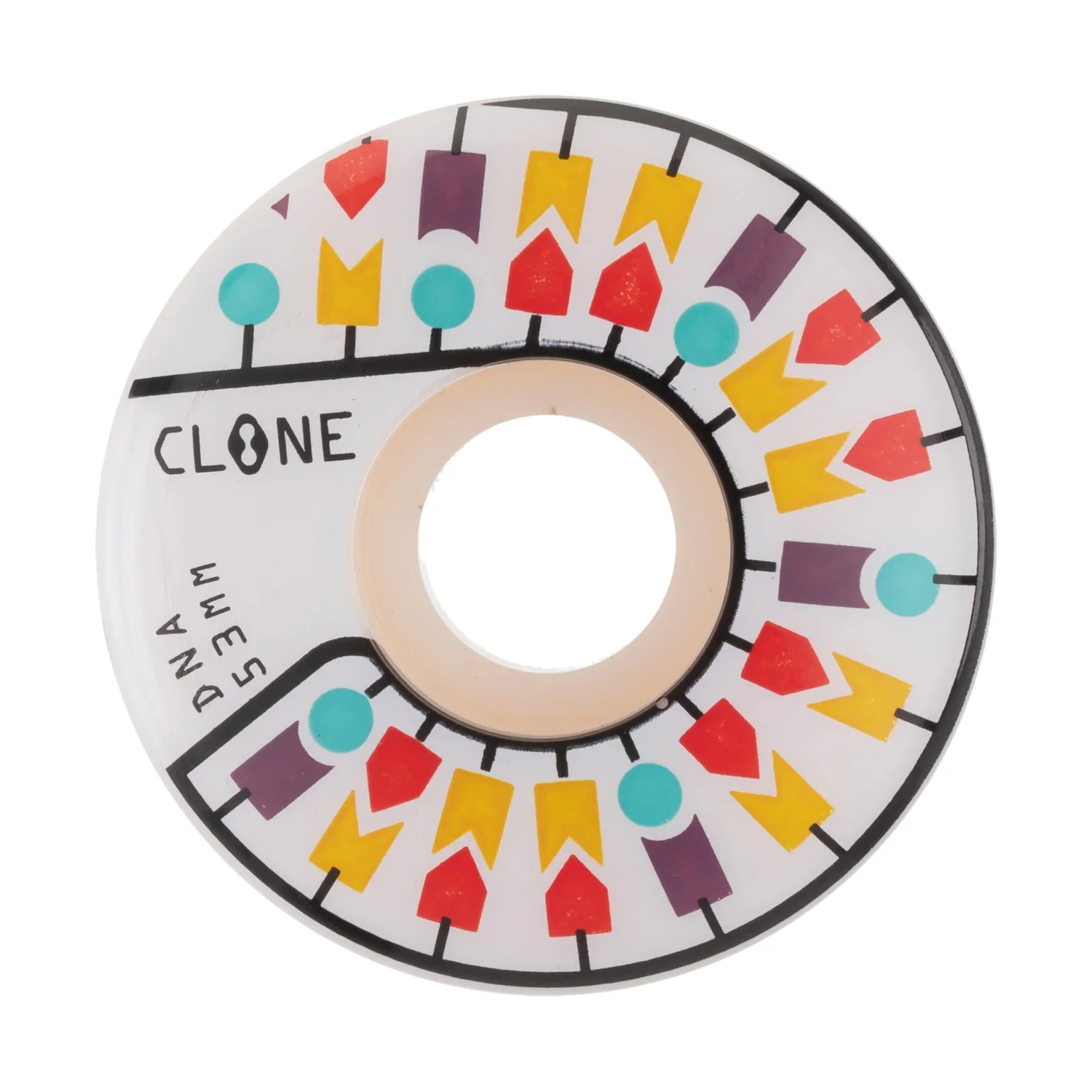 DNA Clone Skateboard Wheels 54mm 99A White - Image 2