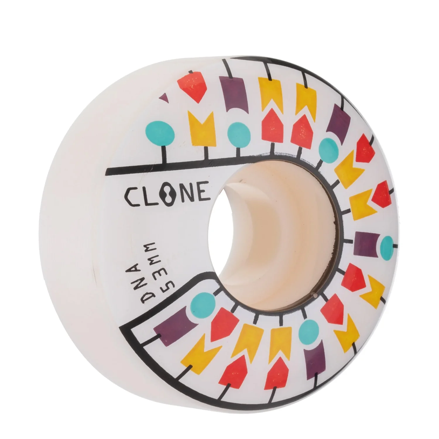 DNA Clone Skateboard Wheels 54mm 99A White - Image 3