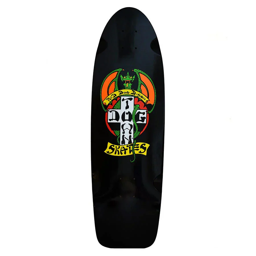 Dogtown Old School Skateboard Complete OG Red Dog 70's Classic Black 9" x 30" - Image 2