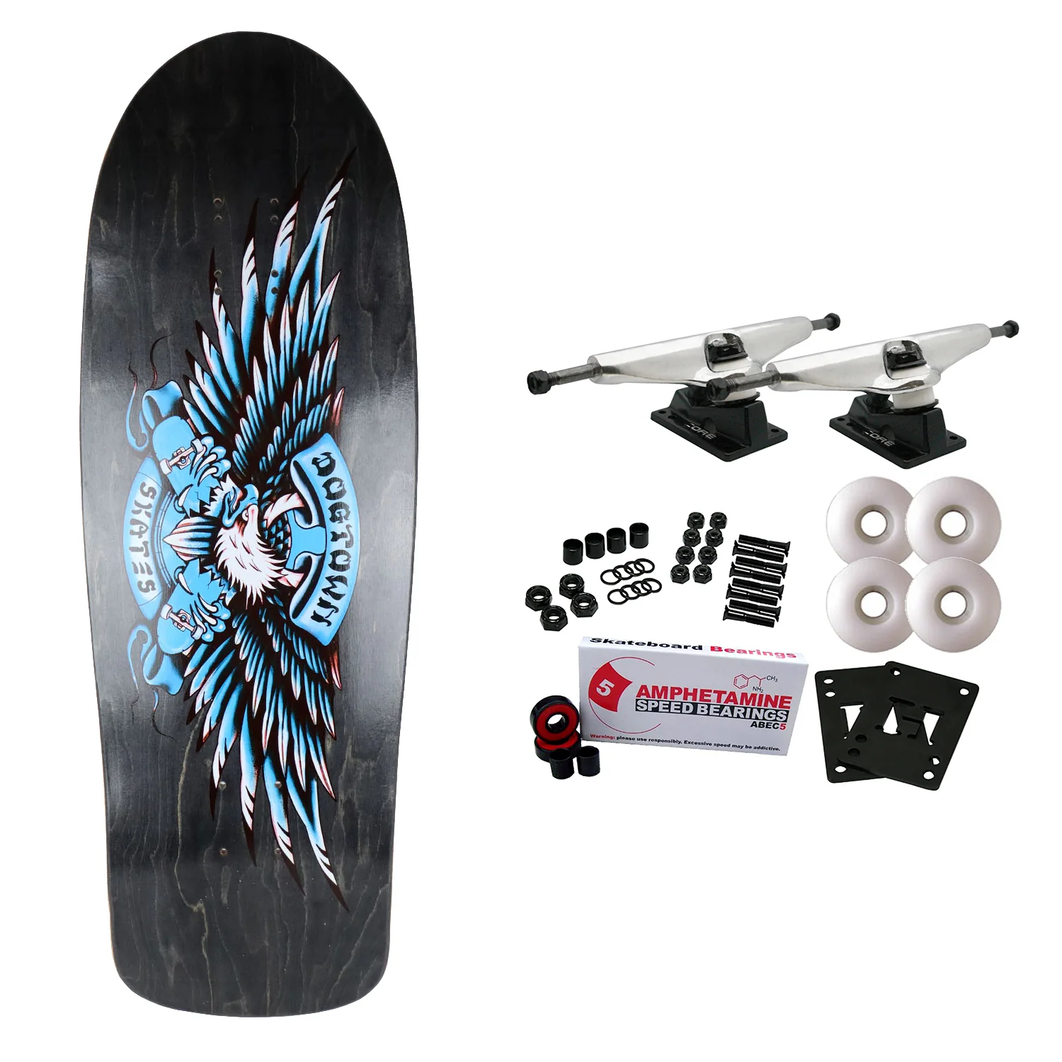 Dogtown Old School Skateboard Complete Proud Bird Black 10" x 31.95"