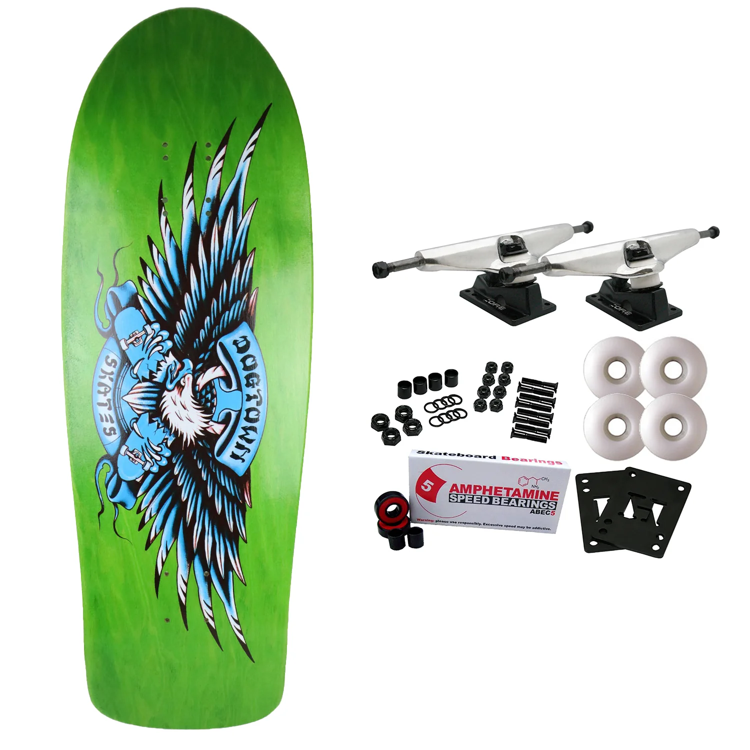 Dogtown Old School Skateboard Complete Proud Bird Green 10" x 31.95"