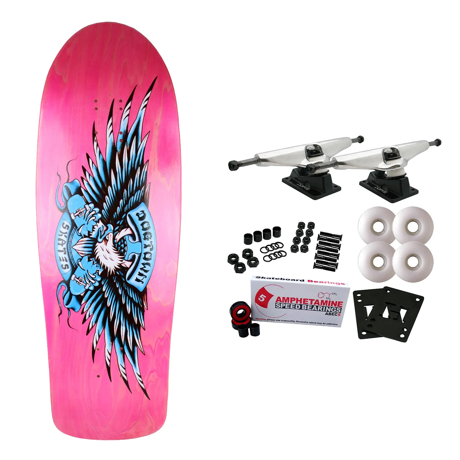 Dogtown Old School Skateboard Complete Proud Bird Pink 10" x 31.95"