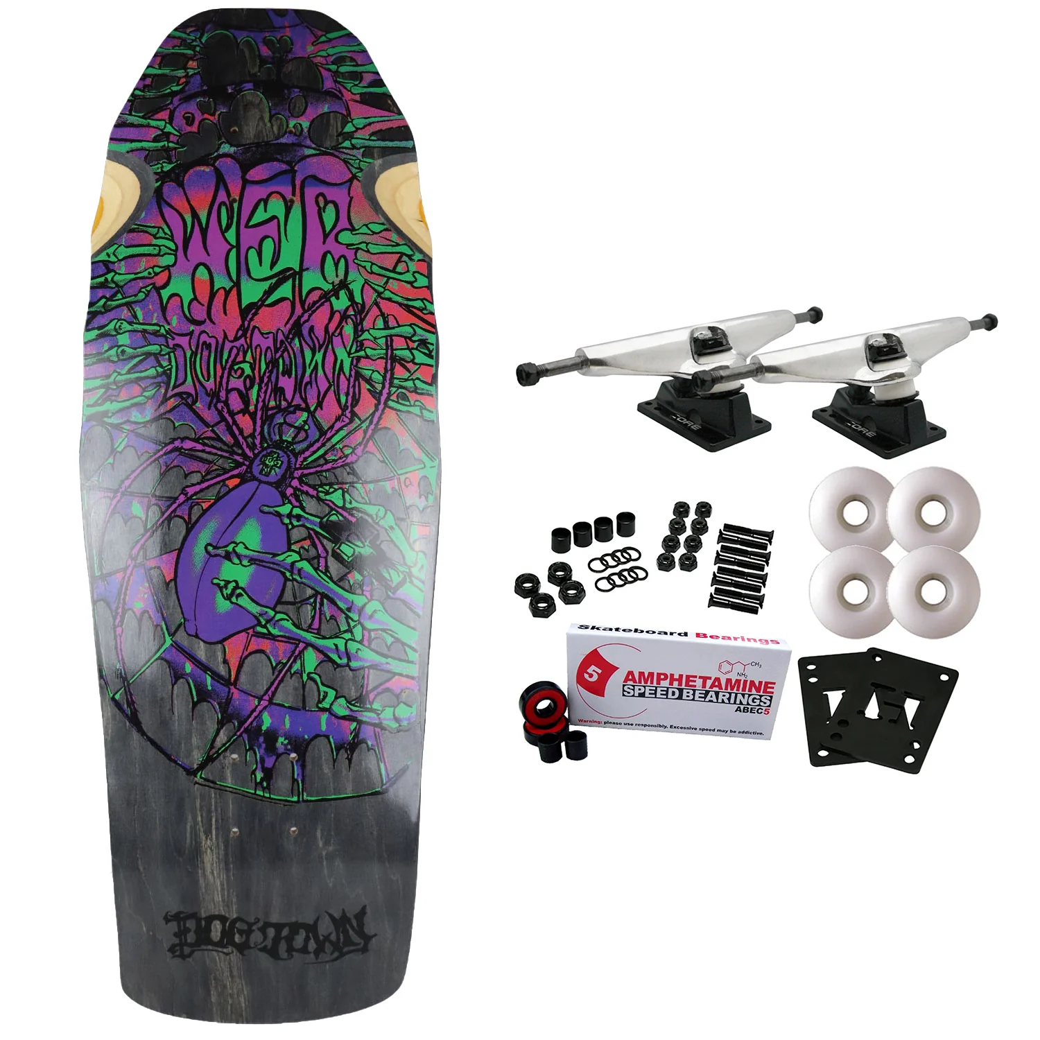 Dogtown Old School Skateboard Complete Web Reissue Black/Black 10.25" x 30.7"