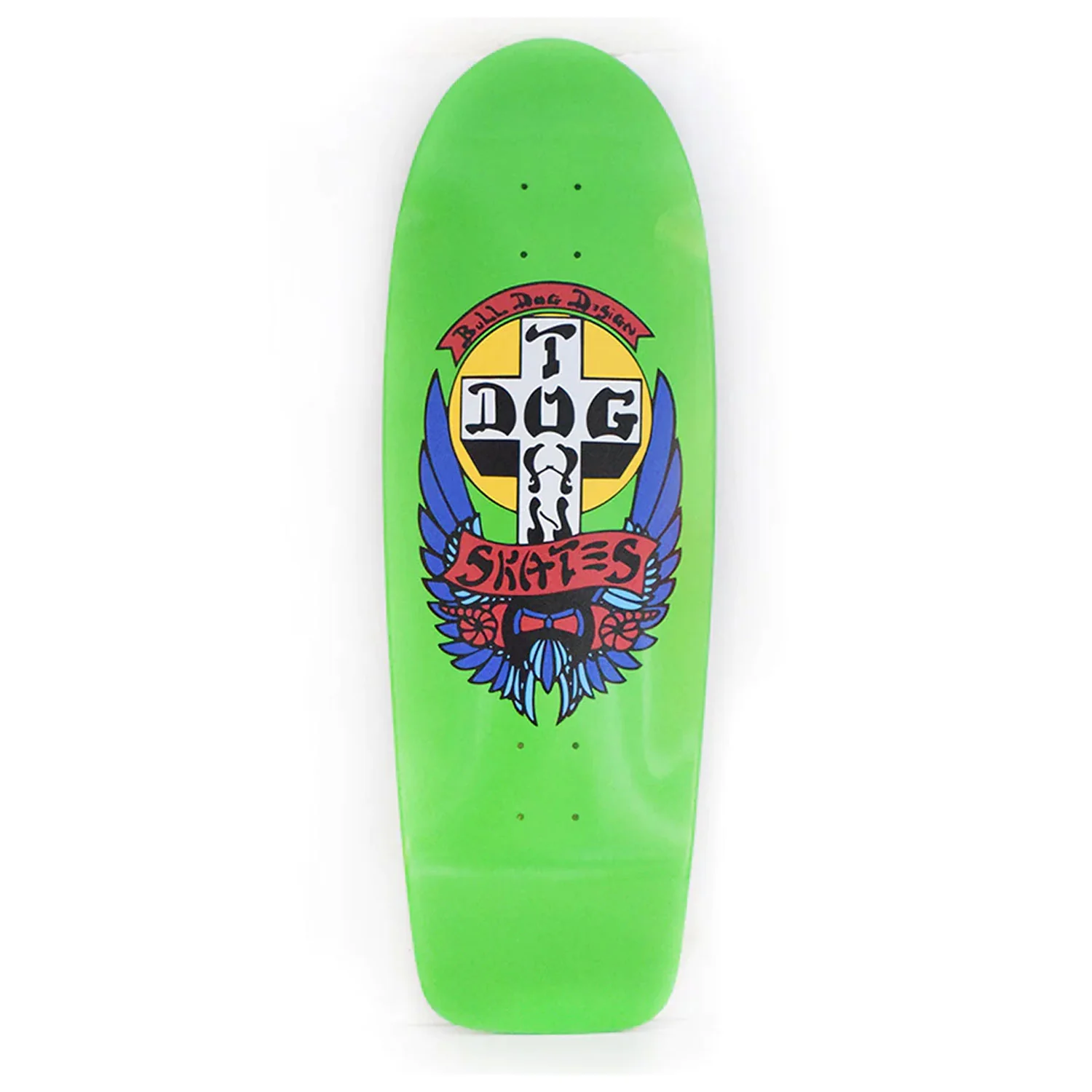 Dogtown Old School Skateboard Deck Bull Dog 70's Rider Lime 10" x 30.57"