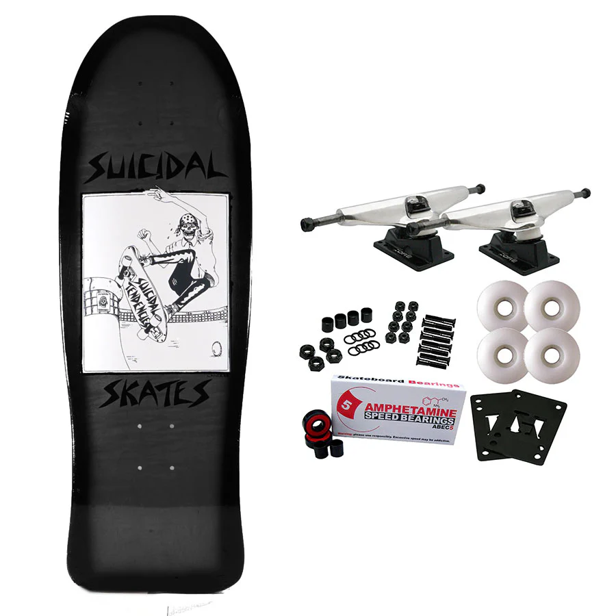 Dogtown Skateboard Complete Suicidal Pool Skater Re-Issue Blue Fade Black Old School 10.125" x 30.325"