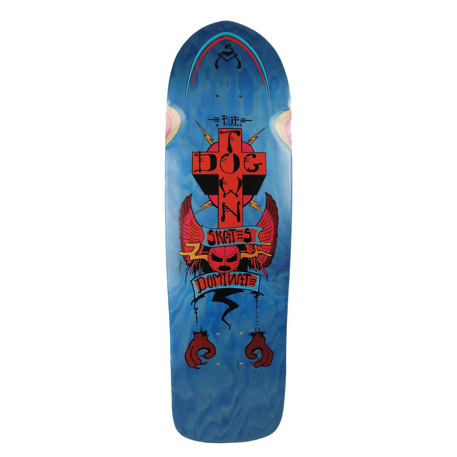 Dogtown Skateboard Deck Dominate Pool Shape Blue 9.0" x 31.875"