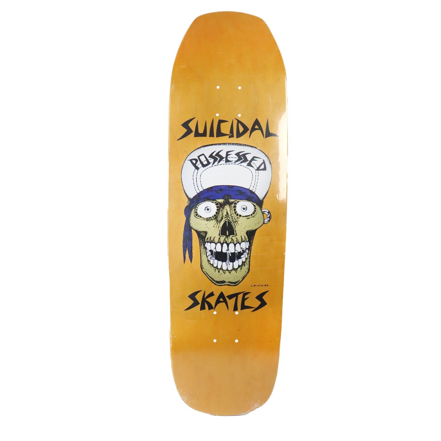 Dogtown Skateboard Deck Old School Suicidal Punk Pool Shape Yellow