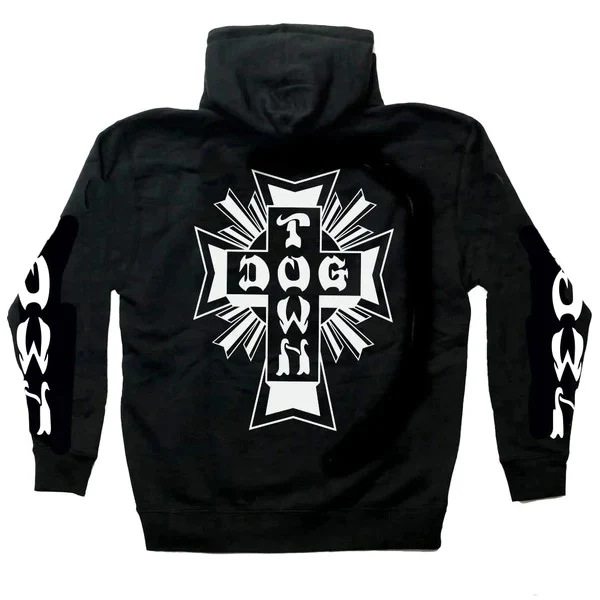 Dogtown Skateboards Hoody Cross Logo Pullover Black/White