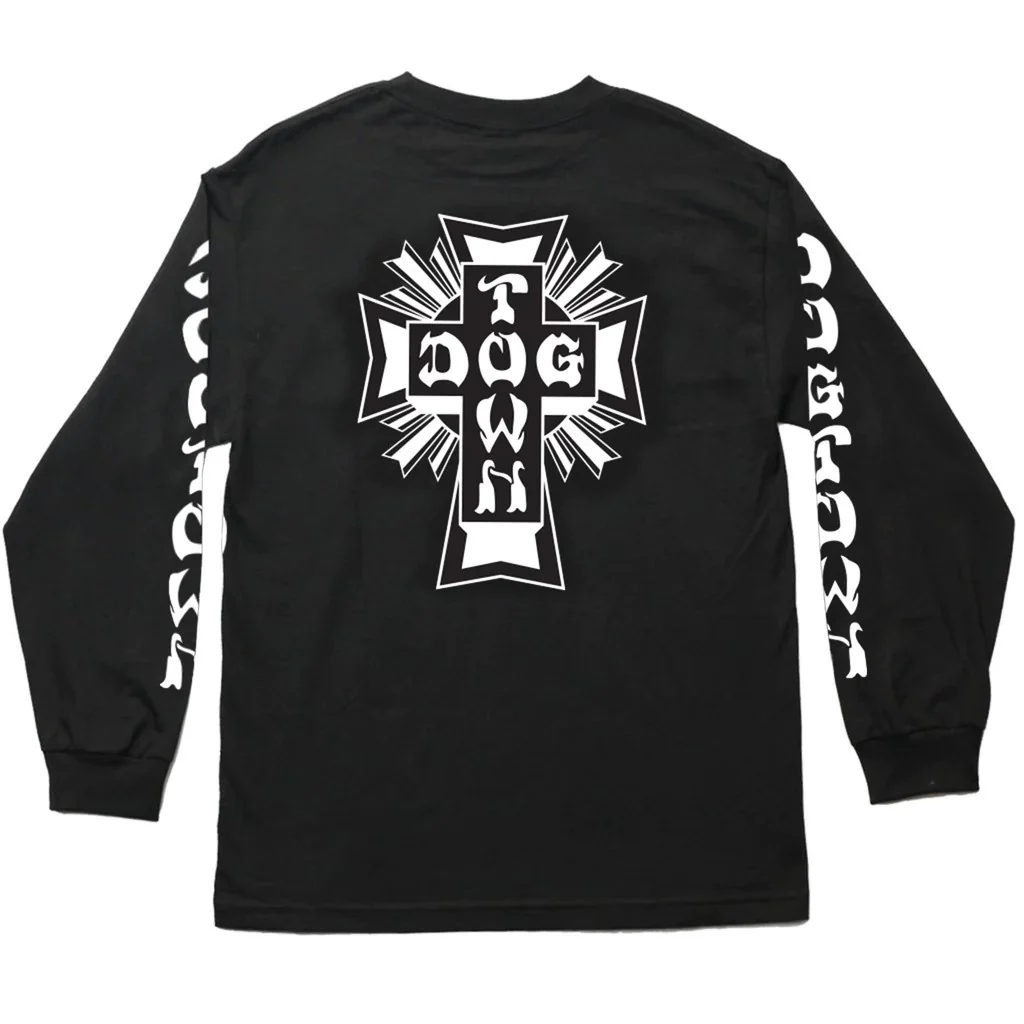 Dogtown Skateboards Longsleeve Shirt Cross Logo Black/White - Image 2