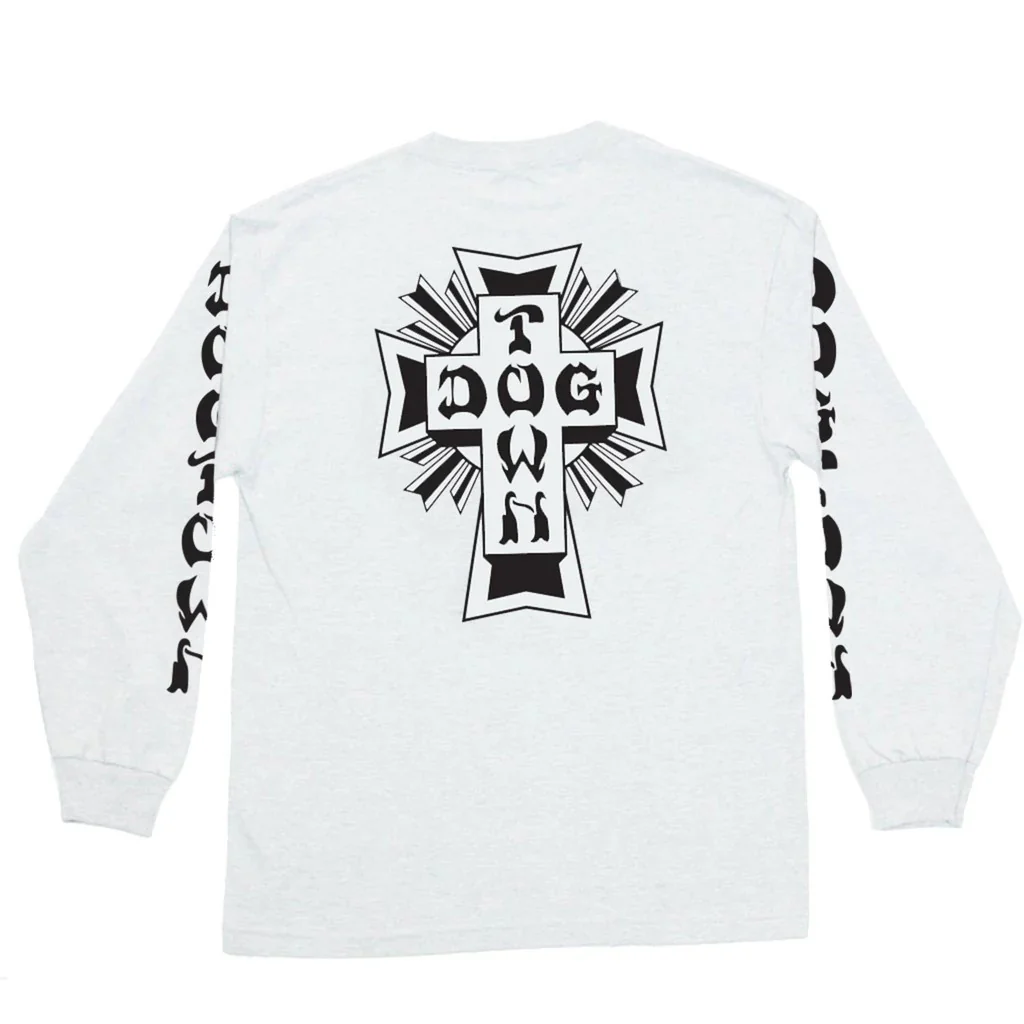 Dogtown Skateboards Longsleeve Shirt Cross Logo White/Black - Image 2